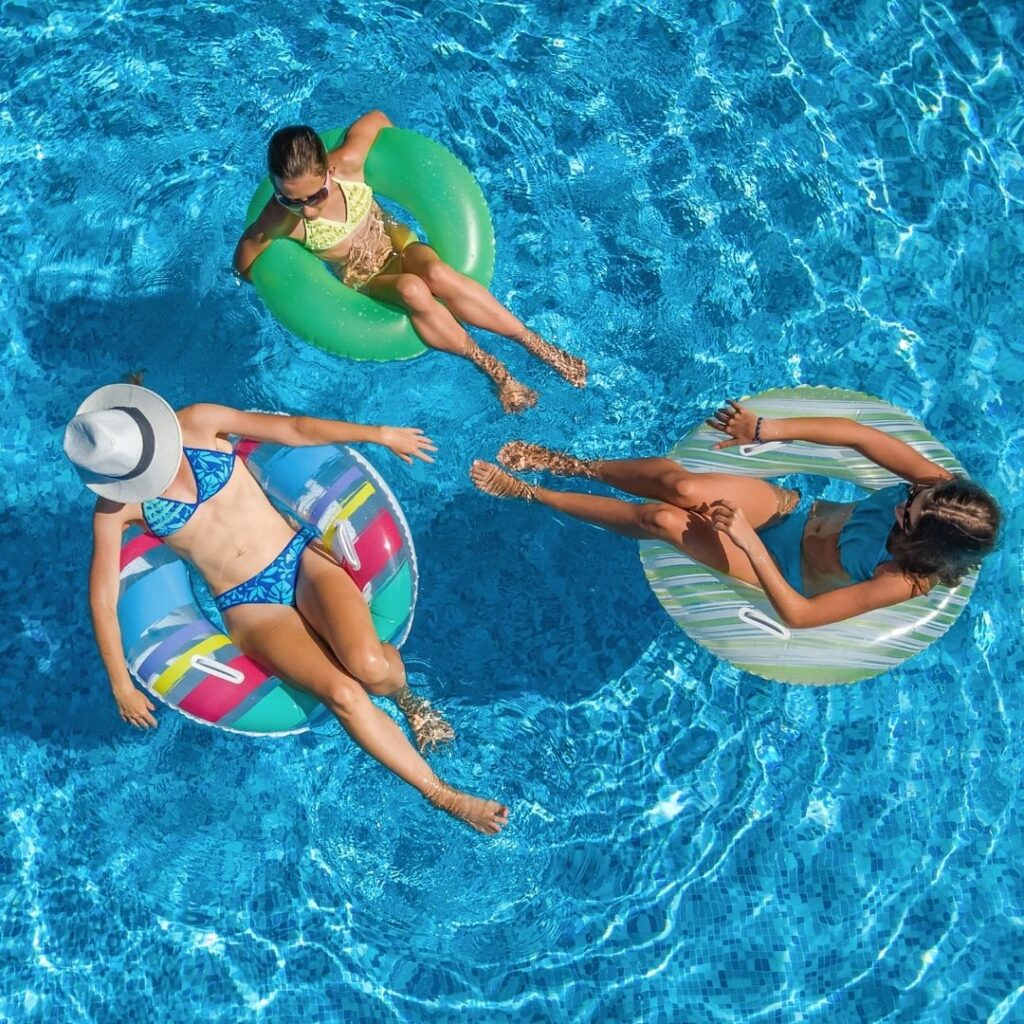 a family relaxing in a school