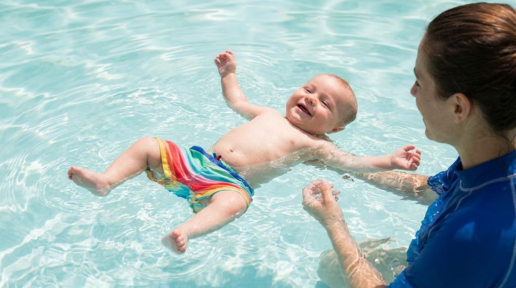 Child in survival swim lessons